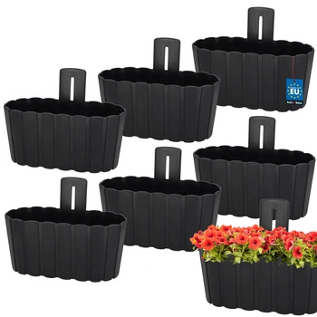 Kvetináč nástenný biely wisząca 200 MM Sada 6 ks..