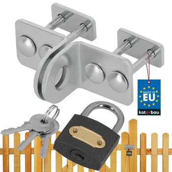 Zámok visiaci na dvere brány strieborný s visiacim zámkom 30 mm