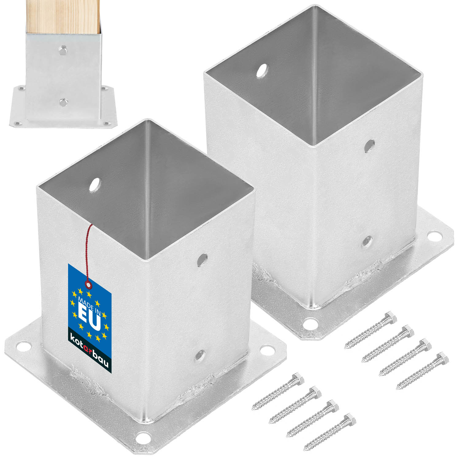 Skrutkovaná základňa tyče 100x100 mm sada 2 ks.