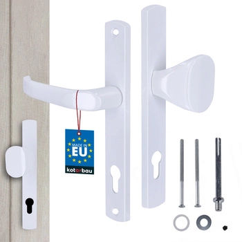 Kľučka s vložkou pre bránu bráničku dvere hliníková biela 90 mm