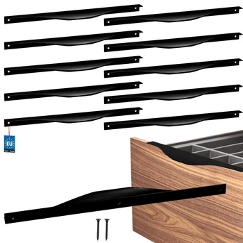 Úchyt nábytkový hliníkový čierny mat 320/340 mm sada 10 ks.