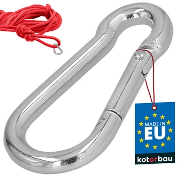 Hasičský karabínový háčik na hojdačku lano hammock kovový 50 mm