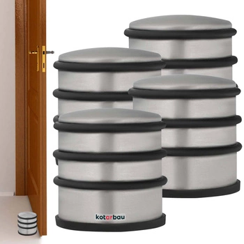 Voľne stojaca dverová zarážka strieborná 7 cm sada 4 ks.