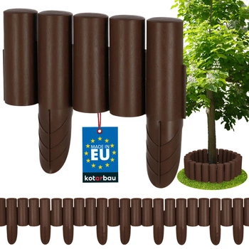 Záhradný plôtik plot plastový zatĺkací hnedý 2,4 m