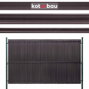 Kryt plotového panelu s pásmi hnedý 152 cm