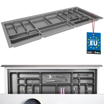 Organizér na príbory vložka do kuchynskej zásuvky sivá 49x112 cm