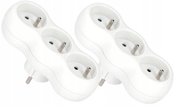 3-zásuvkový zlodejský sieťový rozdeľovač s uzemnením - 2 ks.