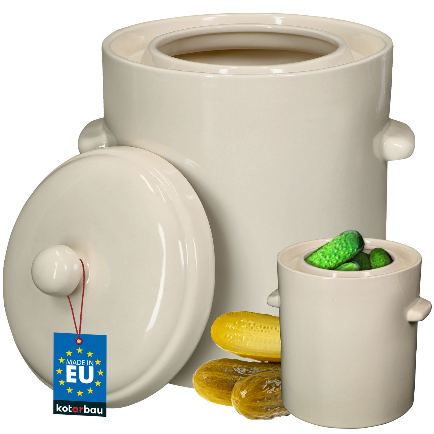 Kameninový sud s vekom biely 2,5 l