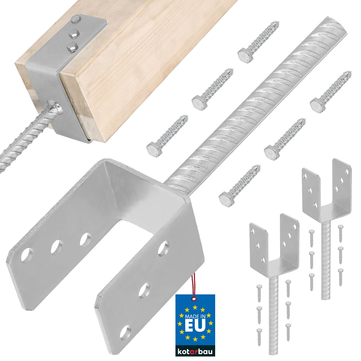 Základňa stĺpa s osadzovacou tyčou 70 mm sada 2 ks.