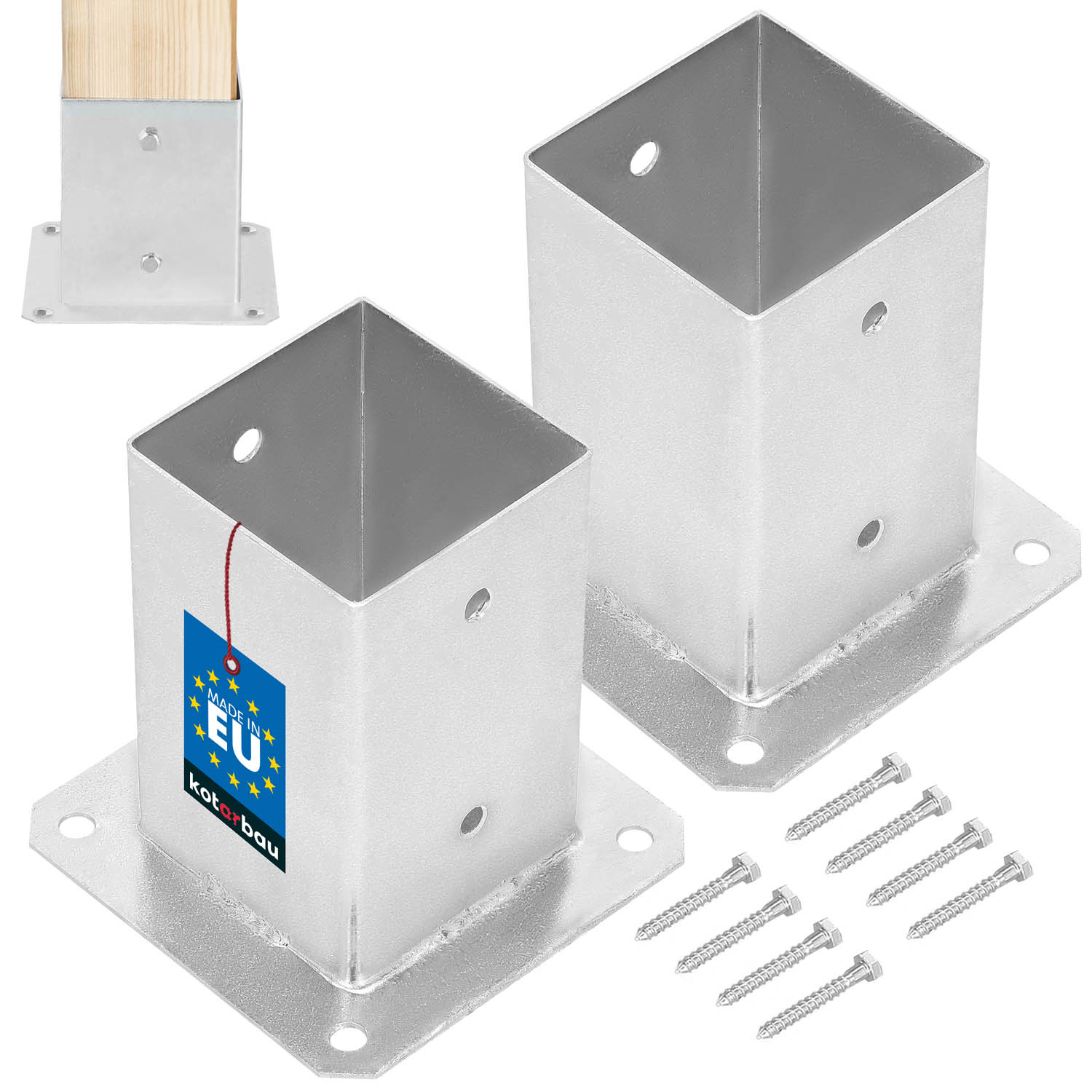Skrutkovaná základňa tyče 90x90 mm sada 2 ks.