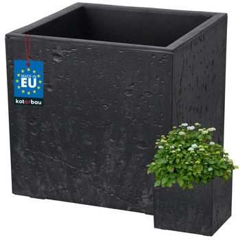 Kvetináč štvorcový betón industriálny antracit 29 cm