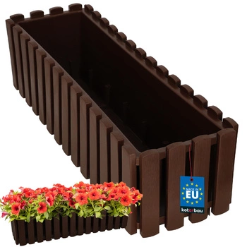 Kvetináč balkónová truhlica na zábradlie rustikálny hnedý 600 mm