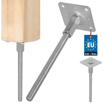 Základňa stĺpa kotva vertikálne nastaviteľná oceľová 110x330 mm