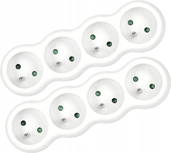 Sieťový rozdeľovač 4 zásuvkový zlodej s uzemnením - 2 ks.