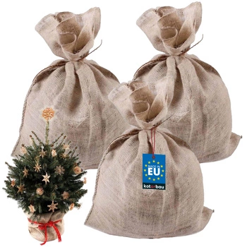 Jutové vrece prírodné na uskladnenie vianočného stromčeka - 3 ks.