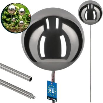 Dekoratívna záhradná guľa na vrchole oceľ zrkadlový efekt 125 cm