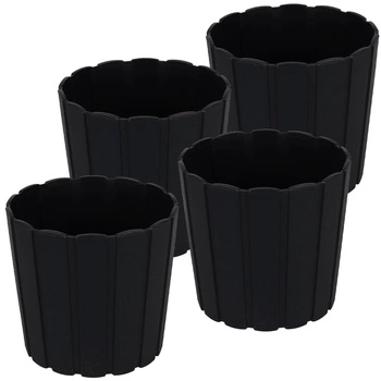 Plastový kvetináč na kvety antracit 15cm sada 4 ks.