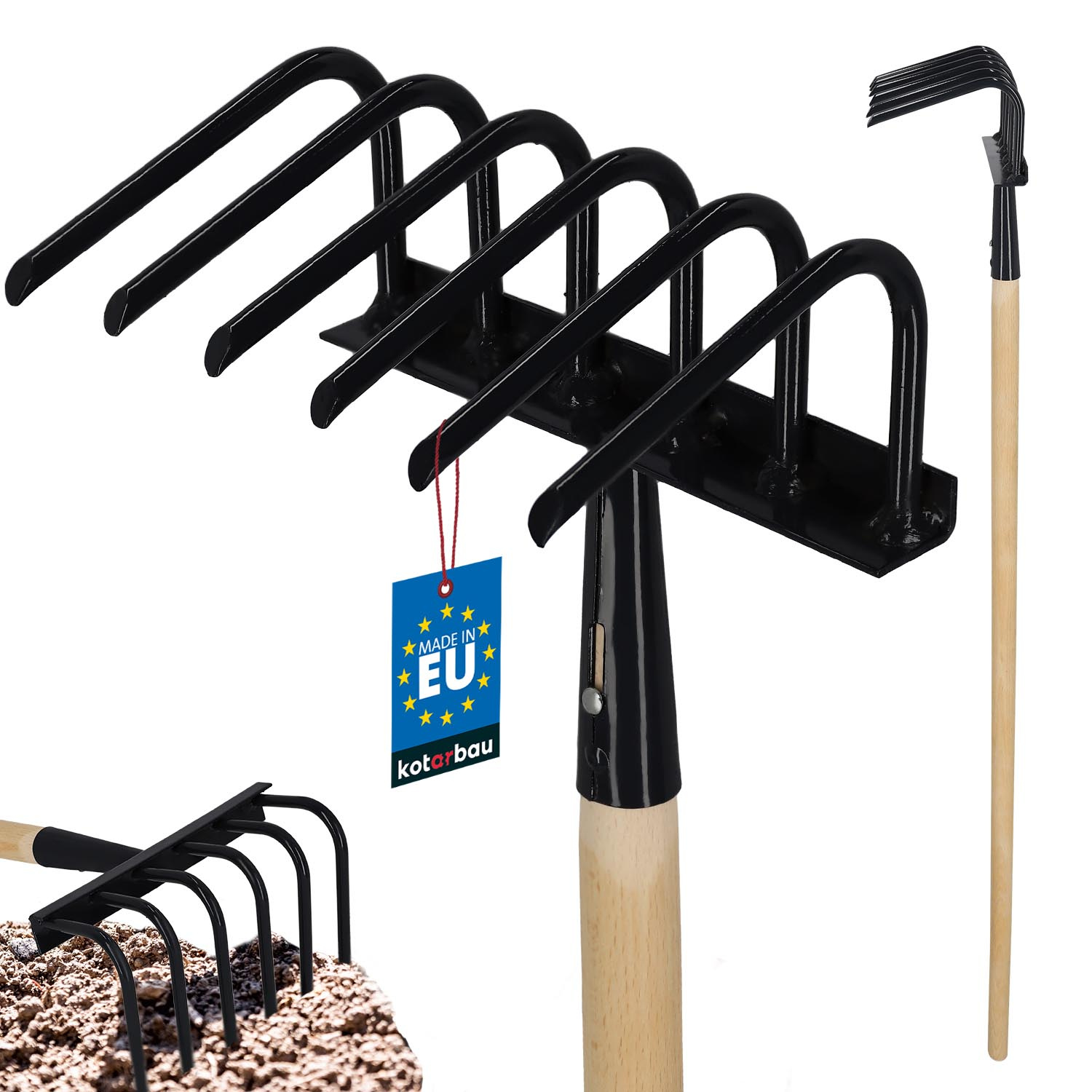 Motyka na buriny kyprenie s pazúrmi drevená rukoväť 6-zubá