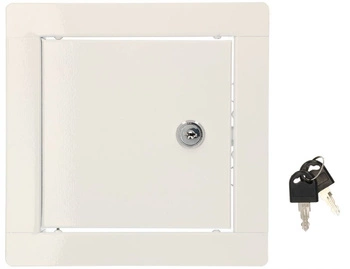 Oceľové kontrolné dvierka s bielymi kľúčmi 15x15 cm