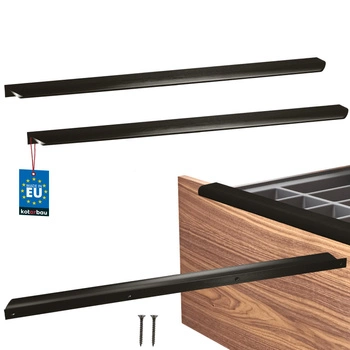 Úchyt nábytkový hliníkový čierny mat 540/560 mm sada 2 ks.