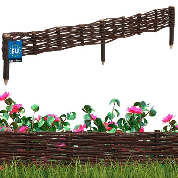 Prútený záhradný plot riadený palisáda lemovanie 100x10 cm