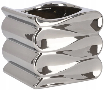 Keramický kvetináč ochranný kvetináč 13 cm strieborný