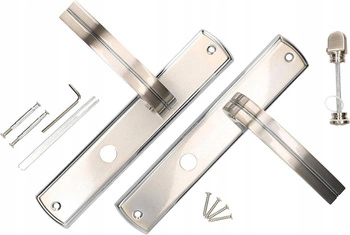 Sada kľučiek na dvere s rukoväťou 72 mm strieborná pre wc zámok