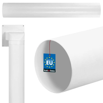 Ventilačný kanál okrúhly rúrka pvc biela 100 cm fi 150 mm