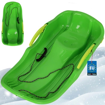 Sánky s brzdou a šnúrkou zjazdové zelené 79 cm