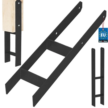 Základňa stĺpika h na zamurovanie pozinkovaná čierna 120 mm