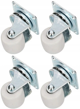 Nábytkové otočné kolieska s gumovými ložiskami 30 mm - 4 ks.