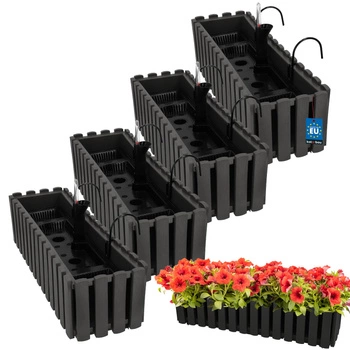 Kvetináč balkónový šedý na zábradlí 600 MM Sada 4 ks..