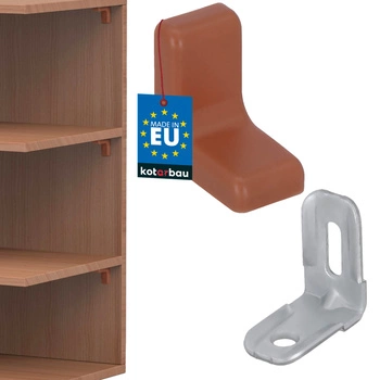 Nábytková uhlová konzola s uzáverom orech