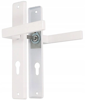 Kľučka dverová biela dlhý štít dvere 72 vložka - Farba biela