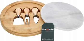 Bambusová doska na servírovanie predjedál sada 3 nožov