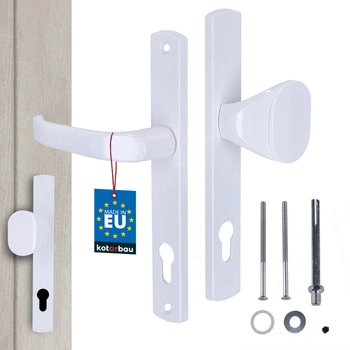 Kľučka s vložkou pre bránu bráničku dvere hliníková biela 92 mm