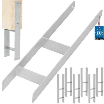 Základňa stĺpika h na zamurovanie pozinkovaná strieborná 140 mm sada 6 ks.