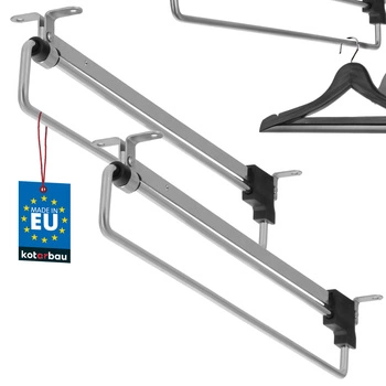 Výsuvný vešiak na košele do šatníka strieborný 350 mm sada 2 ks.