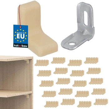 Nábytková uhlová konzola s uzáverom javor sada 100 ks.