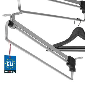 Výsuvný vešiak na košele do šatníka strieborný 350 mm