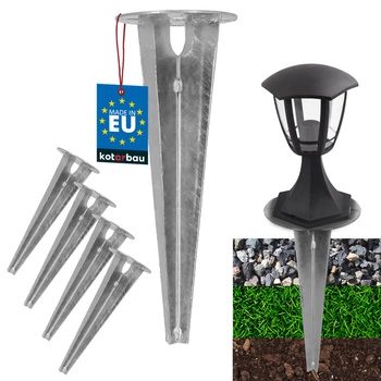 Základňa pre záhradné svietidlá zapustená do zeme kotva 115 mm sada 4 ks.