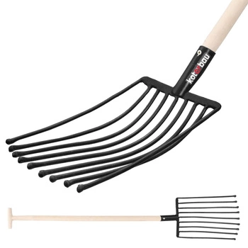 Poľnohospodárske vidly na kopanie s 9 hrotmi a hriadeľom