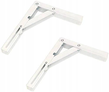 Držák úhelník sklápací na policu 200 mm rozkladací  2 ks - Farba biela