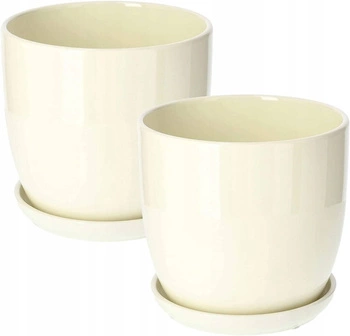 Hrniec ochranný keramický hrniec s podstavcom krémový ⌀15 cm - 2 ks.