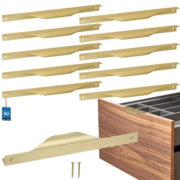 Hranatá nábytková úchytka moderná hliníková zlatý matný 192 mm sada 10 ks.