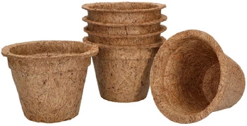 Kvetináč z prírodných kokosových vlákien fi 10 cm sada 6 ks.