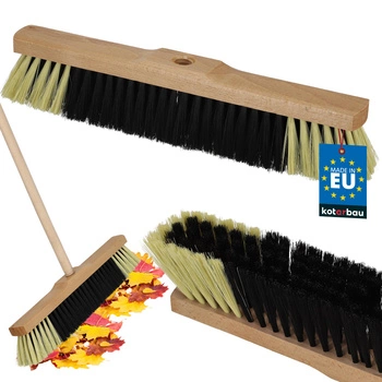Drevená metla na lístie, podlahy, dlažbu nylon 40 cm