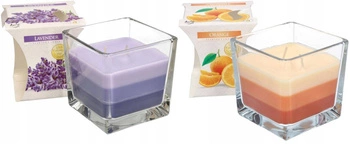 Sada trojfarebných sklenených vonných sviečok - 2 ks