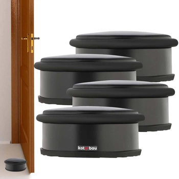 Voľne stojaci dverový nárazník čierna 4 cm sada 4 ks.