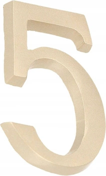 Číslo domu "5" číslo dverí 5 cm satén